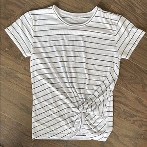 Club Monaco Striped Knot-Front Tee